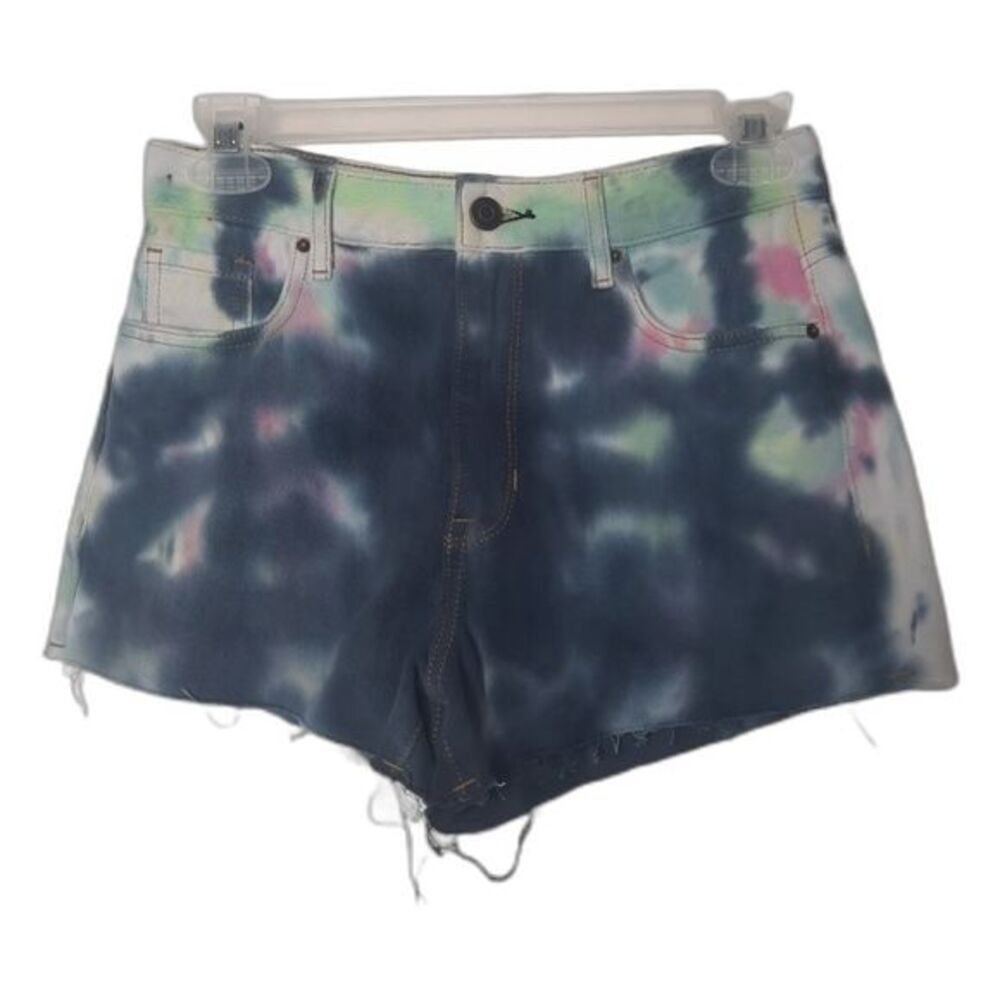 Pacsun High Rise TIE DYE FESTIVAL Denim Jean Shorts Size 25 - Picture 2 of 6